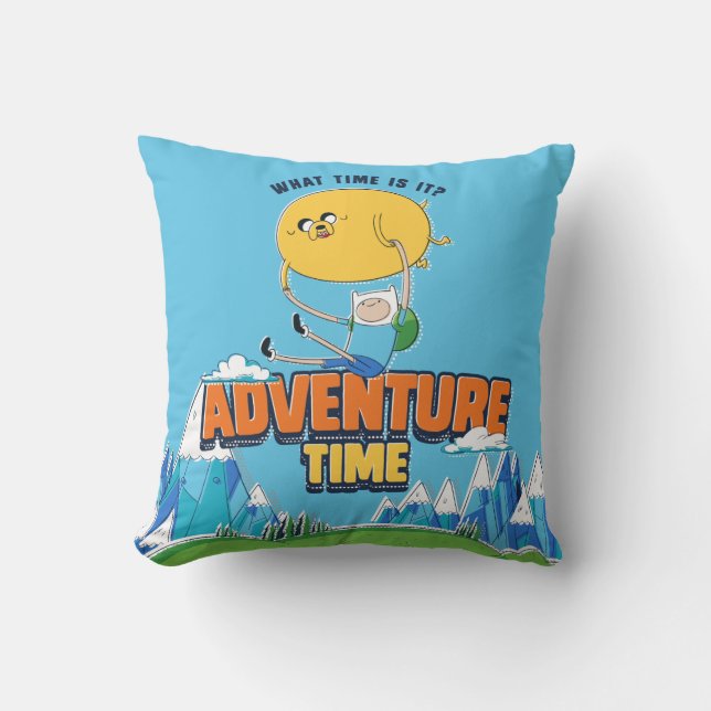 Coussin Temps d'aventure | Jake Flottant Avec Finn (Recto)