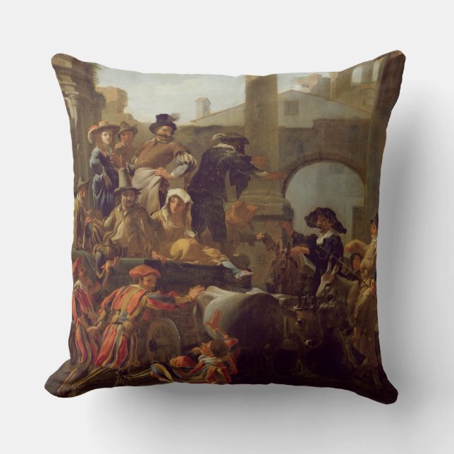 Coussin Temps de carnaval à Rome, 1653 (huile sur la (Recto)