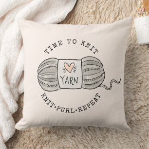 Coussin Temps de tricoter Rose Blush