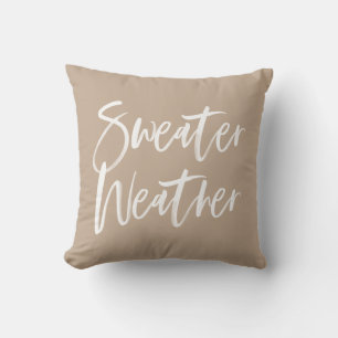 Coussin Temps du Pull Fête de Noël Beige