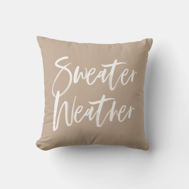 Coussin Temps du Pull | Fête de Noël Beige (Recto)