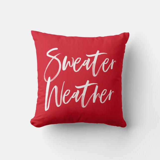Coussin Temps du pull | Fêtes de fin d'année rouges (Recto)