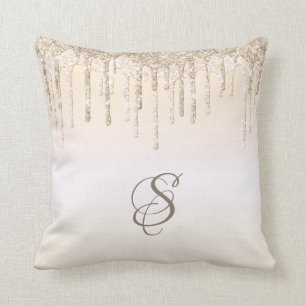 Coussin Tendance Beige Parties scintillant Drivers Monogra