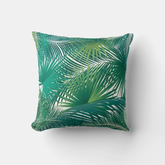 Coussin Tendance de l'aquarelle Feuille de palmiers tropic (Recto)