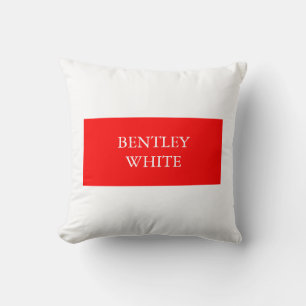 Coussin Tendance Rouge Blanc Style Simple Simple Plaque Vo