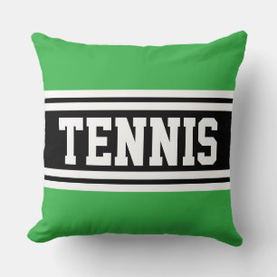 Coussin TENNIS Amusant Gras Sportif Vert Clair Rayures Noi