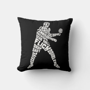 Coussin Tennis de table Typographie Ping Pong Word Art