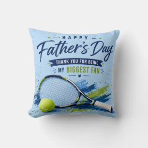Coussin Tennis Fête des Pères  pour Papa Aquarelle Bleue 