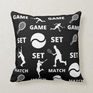 Coussin Tennis Jeu Match Joueurs Balls Motif sportif