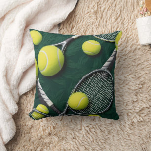 Coussin Tennis Thème avec balle et raquette