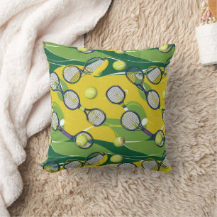 Coussin Tennis Thème avec balle et raquette