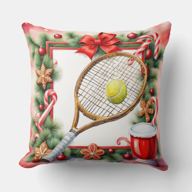 Coussin Tennis Thème de Noël pour Joueur (Recto)