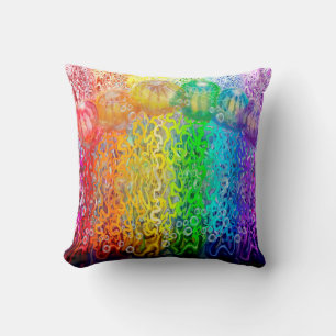 Coussin Tentacles arc-en-ciel