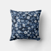 Coussin Tenue de Mariage Chic en Jean Blanc Fleurs Bleues (Verso)