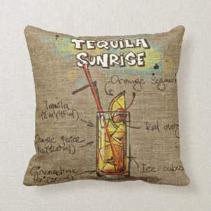 Coussin Tequila Sunrise/Bloody Mary Recette Cushion