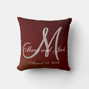 Coussin Terme 3d Monogramme rouge