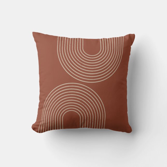 Coussin Terra Cotta Minimaliste Abstrait (Recto)
