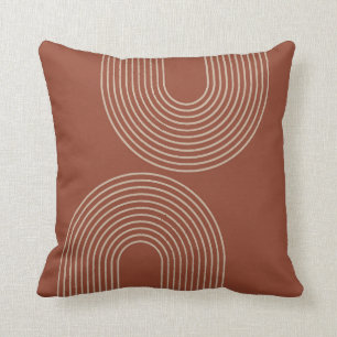 Coussin Terra Cotta Minimaliste Abstrait