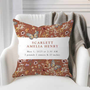 Coussin Terracotta Boho Fleur sauvage Baby Stats