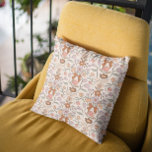 Coussin Terracotta Bows and Blossoms Boho<br><div class="desc">Boho et coussin rustique avec illustration dessinée à la main d'arcs et de fleurs en terre cuite et de couleurs roses rousses.</div>