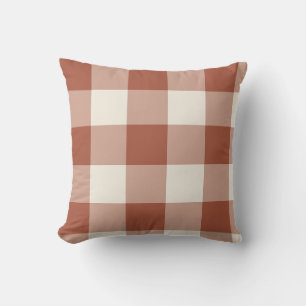 Coussin Terracotta Grand Carreaux Vichy Carreauté
