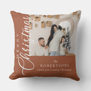 Coussin Terracotta Joyeux Noël Photo