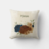 Coussin terracotta marine floral (Recto)