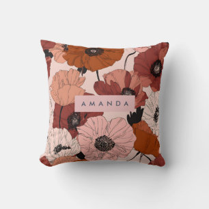 Coussin Terracotta moderne personnalisée et flou floral