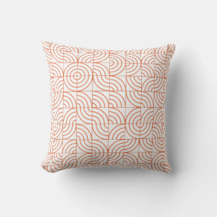 Coussin Térracotta Orange Moderne Géométrique Abstrait Arc