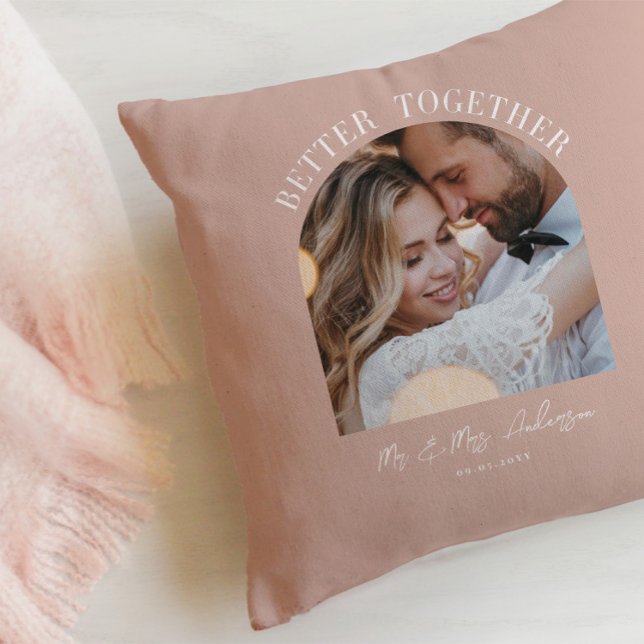 Coussin Terracotta petite arche photo mariage cadeau décor (Créateur téléchargé)