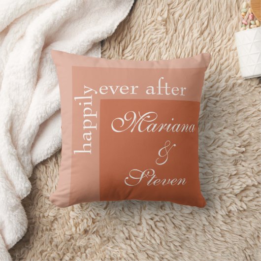 Coussin Terracotta Simple Moderne Chic Mariage Script (Couverture)