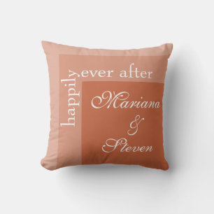 Coussin Terracotta Simple Moderne Chic Mariage Script