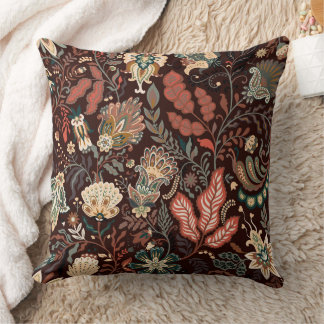 Coussin Terracotta Vintage Paisley Floral Terrien