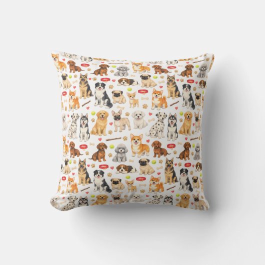 Coussin Terrain de jeu des amis chiots (Recto)