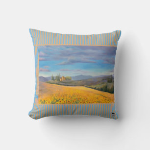 Coussin Terrain De Tournesol Avec Bande