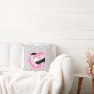 Coussin terrain de volley-ball rose noir gris est mon endr