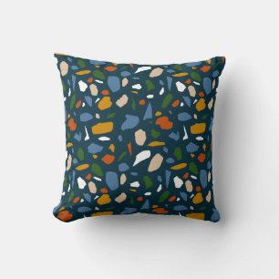 Coussin Terrazzo bleu Motif