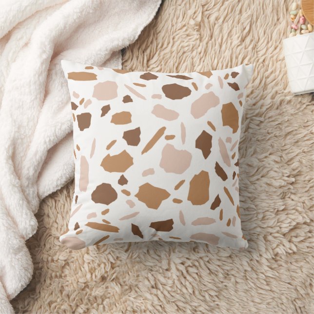 Coussin Terrazzo Brun et Beige Tan (Couverture)