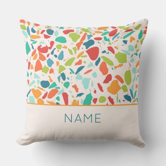 Coussin Terrazzo Motif Architectural NOM Fun coloré (Recto)