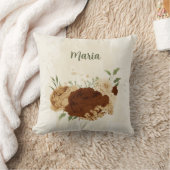 Coussin terre cuite ton floral de terre (Couverture)