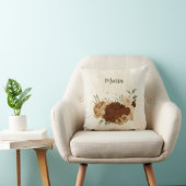 Coussin terre cuite ton floral de terre (Chaise)
