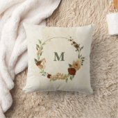 Coussin terre cuite ton floral terreux (Couverture)