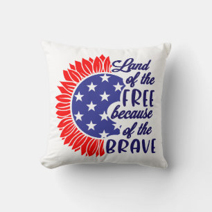 Coussin Terre De La Liberté En Raison Du Brave Tournesol
