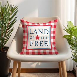 Coussin Terre de l'Amérique patriotique rouge libre