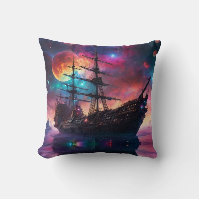 Coussin Terre de vaisseau spatial pirate sur une autre pla (Recto)