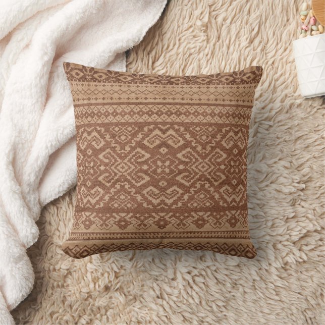 Coussin Terre du désert - Style marocain tribal Brown Boho (Couverture)