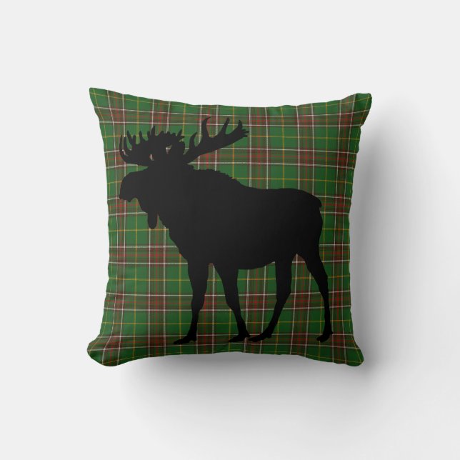 Coussin Terre-Neuve Canada Tartan Moose tessan personnalis (Recto)