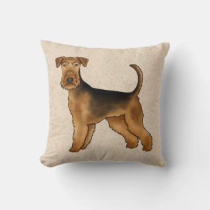 Coussin Terrier Airedale Mignon Chien de Dessin Animé sur 