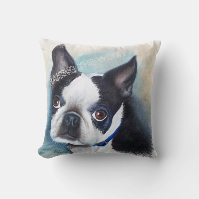 COUSSIN TERRIER BOSTON NOIR ET BLANC (Recto)