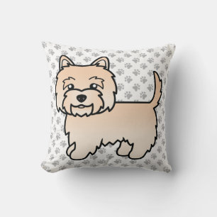 Coussin Terrier Cairn Cream Chien de Dessin Animé Mignon